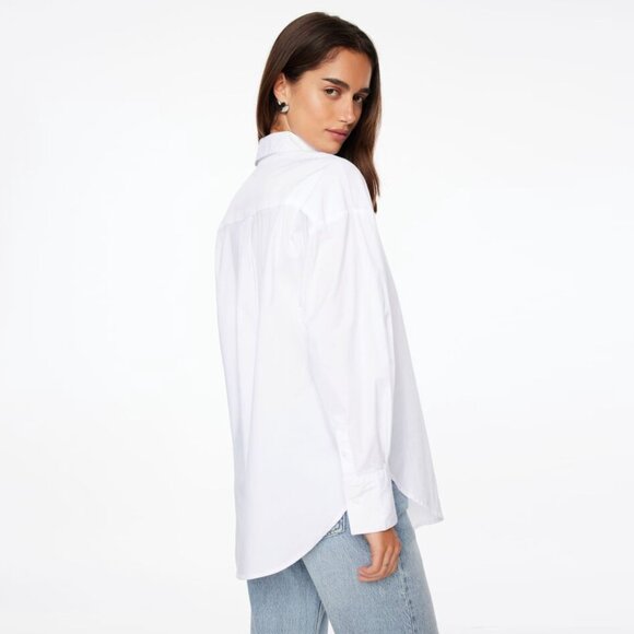 Dynamite Frida Oversized Poplin Shirt White Size Small  - NWT - Picture 3 of 6